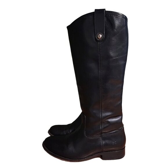 Frye Women's Melissa Button Riding Boots Equestrian Leather Boots Black sz 6 - Picture 2 of 14